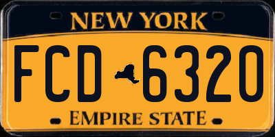 NY license plate FCD6320