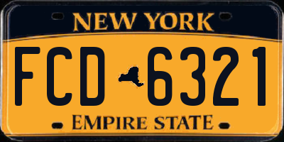 NY license plate FCD6321