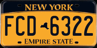 NY license plate FCD6322