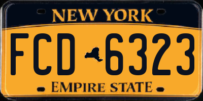 NY license plate FCD6323