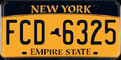 NY license plate FCD6325