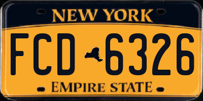 NY license plate FCD6326