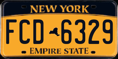 NY license plate FCD6329