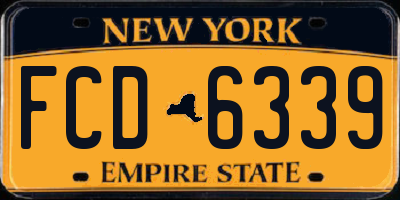 NY license plate FCD6339
