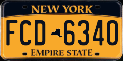NY license plate FCD6340