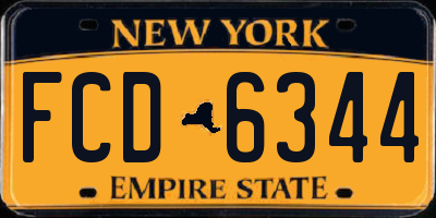 NY license plate FCD6344