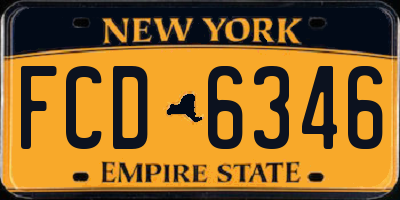 NY license plate FCD6346