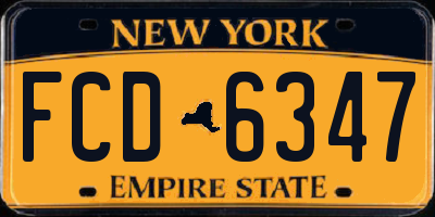 NY license plate FCD6347
