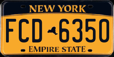 NY license plate FCD6350