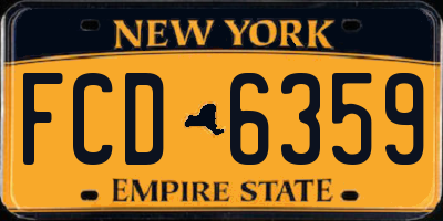 NY license plate FCD6359