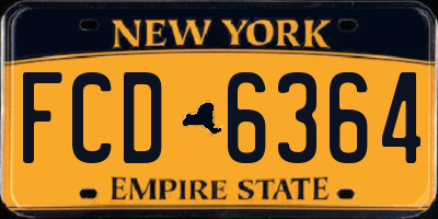 NY license plate FCD6364