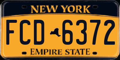 NY license plate FCD6372