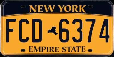NY license plate FCD6374