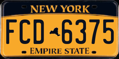 NY license plate FCD6375