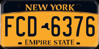 NY license plate FCD6376