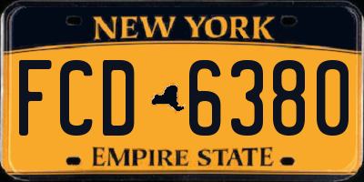 NY license plate FCD6380