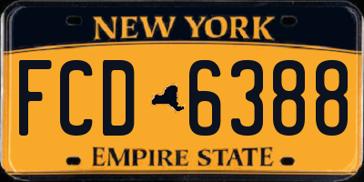 NY license plate FCD6388