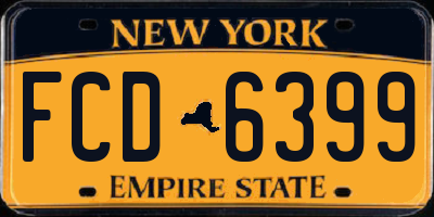 NY license plate FCD6399