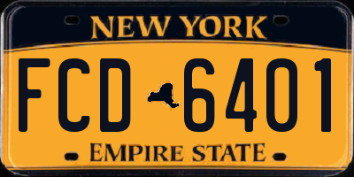 NY license plate FCD6401