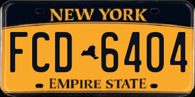 NY license plate FCD6404