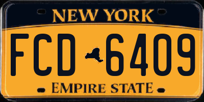 NY license plate FCD6409
