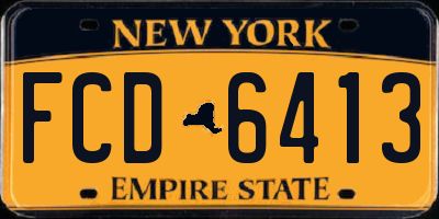 NY license plate FCD6413