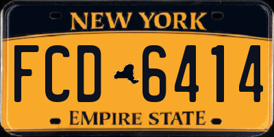 NY license plate FCD6414