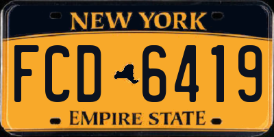NY license plate FCD6419
