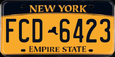 NY license plate FCD6423