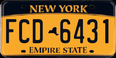 NY license plate FCD6431