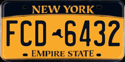 NY license plate FCD6432