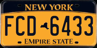 NY license plate FCD6433