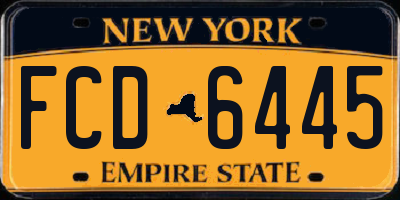 NY license plate FCD6445