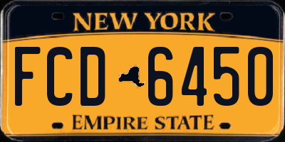 NY license plate FCD6450