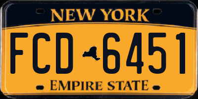 NY license plate FCD6451