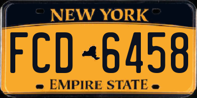 NY license plate FCD6458