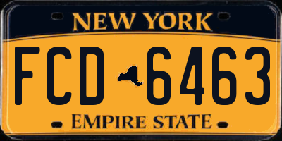NY license plate FCD6463