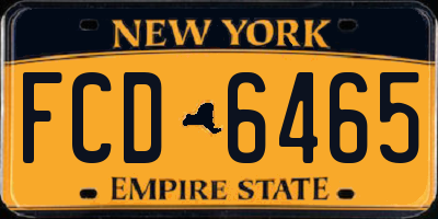 NY license plate FCD6465