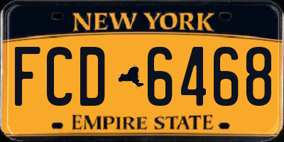 NY license plate FCD6468