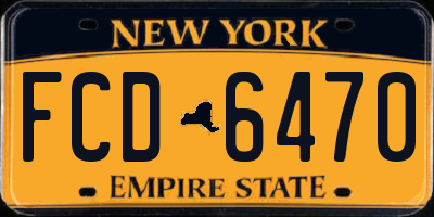 NY license plate FCD6470