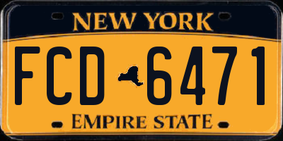 NY license plate FCD6471