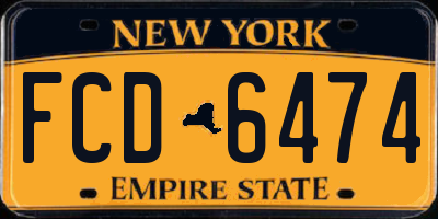 NY license plate FCD6474