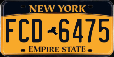 NY license plate FCD6475