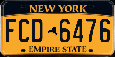 NY license plate FCD6476