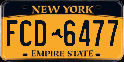 NY license plate FCD6477