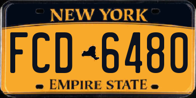 NY license plate FCD6480