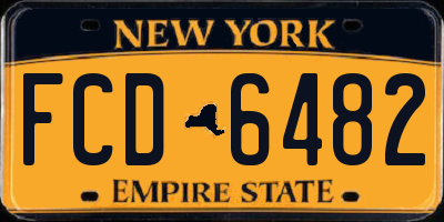 NY license plate FCD6482