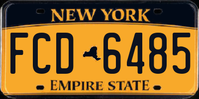 NY license plate FCD6485