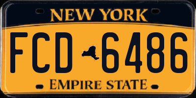NY license plate FCD6486
