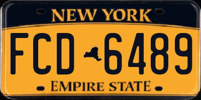 NY license plate FCD6489